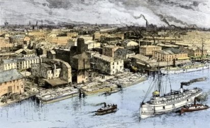 entrance erie canal buffalo new york 1880s